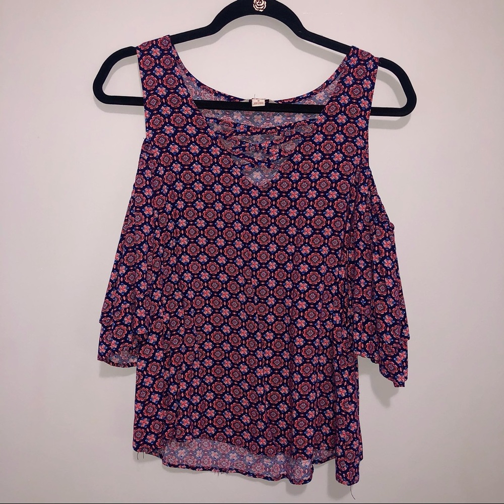 Pink Cold Shoulder Blouse M